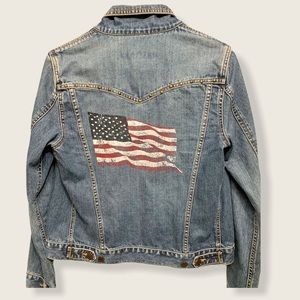 Abercrombie American flag denim Jean jacket